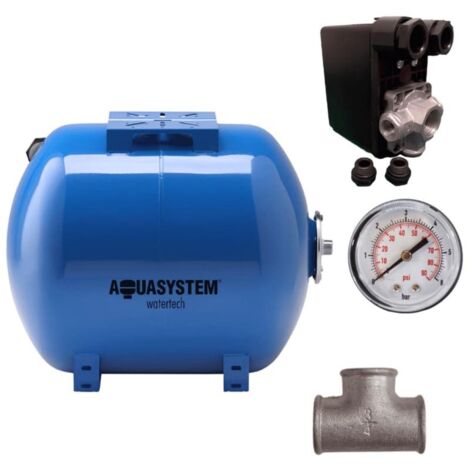 LBP – Réservoir vessie horizontal 24L – Gestion optimale pression eau – Manomètre intégré – Matériaux robustes pour durabilité