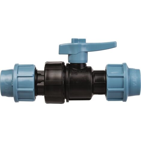 Ecolands – Vanne à compression PE 40mm – Pression 16 bars – Matériau polypropylène anti-UV – Raccord démontable pour réseaux d'arrosage (1/4)