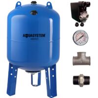 LBP – Réservoir vessie AQUASYSTEM vertical 200L – Gestion optimale pression d'eau – Manomètre intégré – Réduction cycles démarrage
