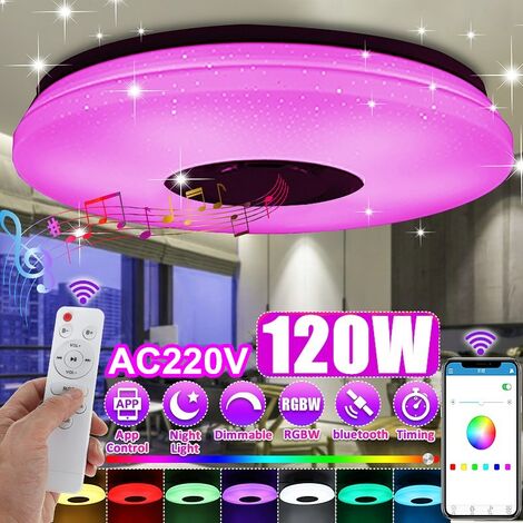 Plafonnier LED bluetooth musique lampe de plafond 38.5 cm APP + telecommande AC220V