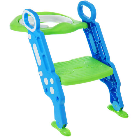 Potty trainer Pot pour enfants, siège de toilette Pliable Siège de  formateur avec escalier, siège de toilette et accoudoir réglable en hauteur  pour les enfants de 1 à 7 ans(bleu) : 