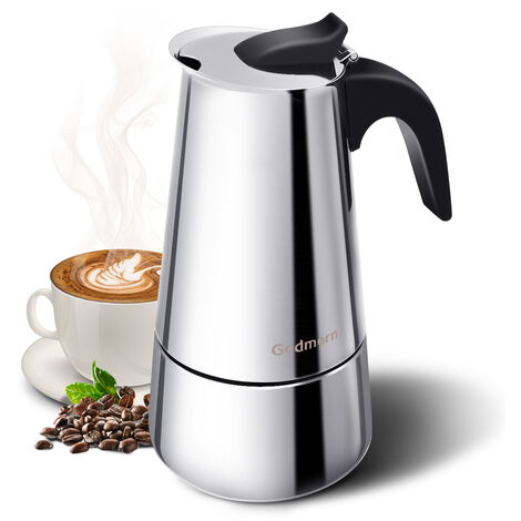 Cafetière Espresso LINDA - 6 Tasses (300 Ml) - Acier Inoxydable - Induction Compatible