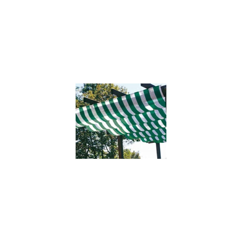 Rotolo 6 mt Telone Ombreggiante Frangisole Bicolore Bianco/Verde - H 400 -  per Copertura Pergola/Gazebo