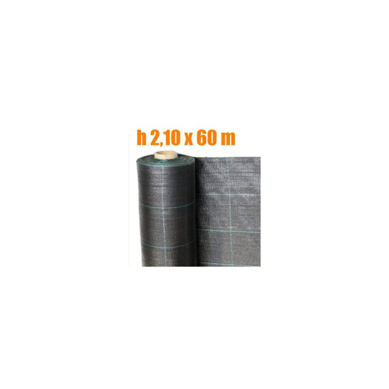 TELO PER PACCIAMATURA NERO QUADRETTATO TESSUTO POLIPROPILENE ANTISTRAPPO -  mt 60 x 2,10 H