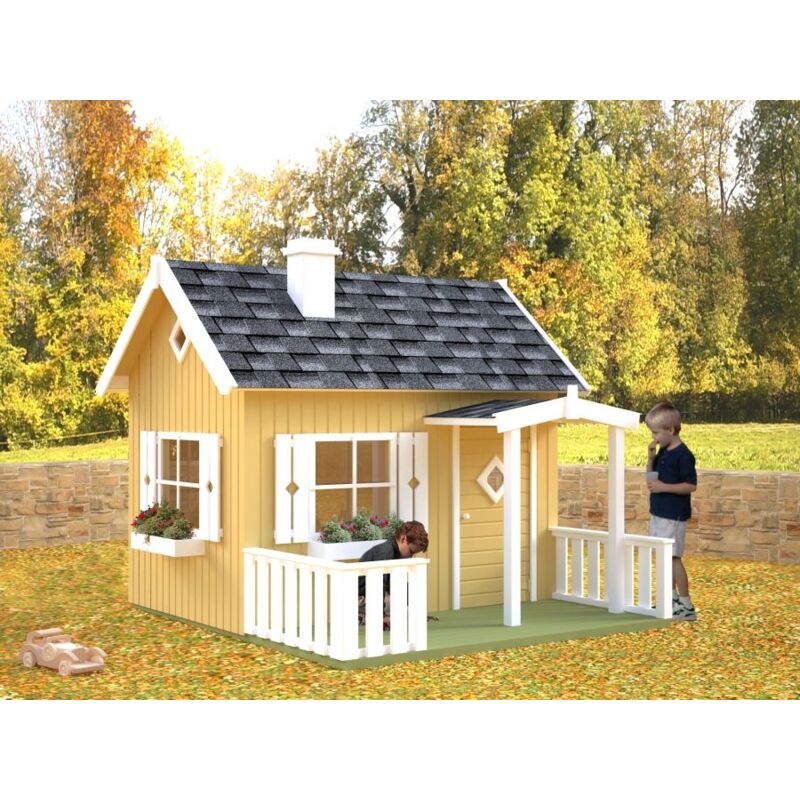 ITALFROM Casetta di Legno Casetta Toby da Giardino Bambini in Legno d'Abete  16mm-2,1MQ-180x122 cm