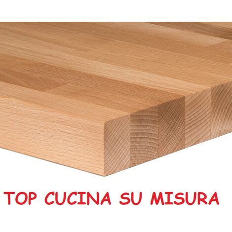 TOP CUCINA MASSELLO FAGGIO LAMELLARE SU MISURA