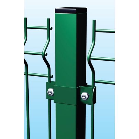 Palo Tubolare Quadro Verde 50X50mm - Altezza Palo 110 cm - Completo di 3  Collari Intermedi per Fissaggio