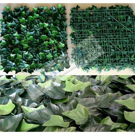 Siepe Artificiale Finta  50 x 50 cm Sintetica in Plastica  Foglia Verde giardino 