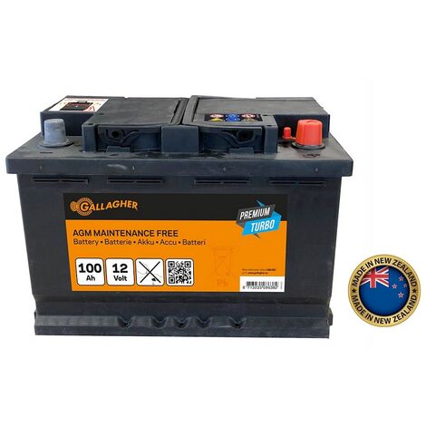 Batteria GALLAGHER Premium Turbo AGM 12 V/100 Ah per Elettrificatori e  Recinti Elettrici