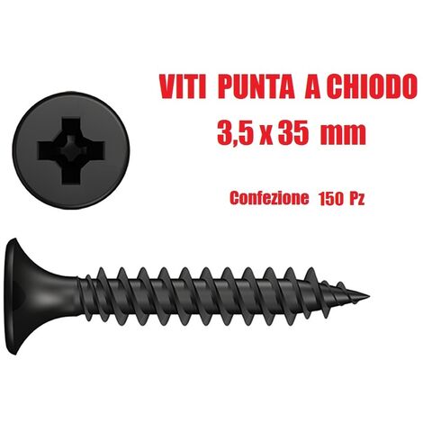 Viti Punta a Chiodo - Accessori per Cartongesso - ( 3,5 X 35mm) - CONF. 150 PZ