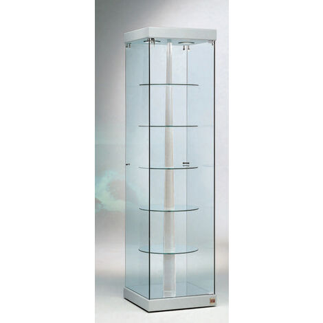 VETRINA 2 FARETTI LED 4000K - RIPIANI GIREVOLI CON MOTORE -54x53x200h - CRISTALLI TEMPERATI MADE IN ITALY (1/3)