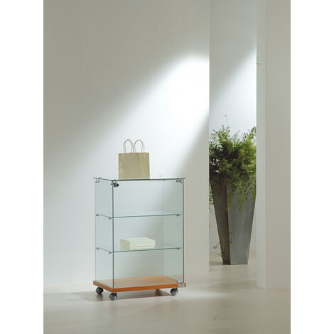 Vetrina Cristalli Temperati 5 mm 60X40X90 cm OF690 Made in Italy Colore Grigio (1/4)