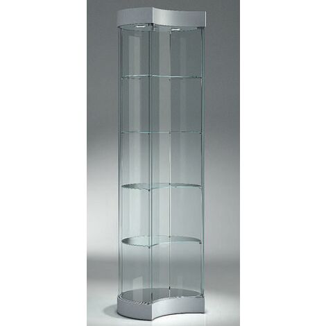 Vetrina Mezza Luna in Cristallo Temperato Diametro 57 cm H 190 cm