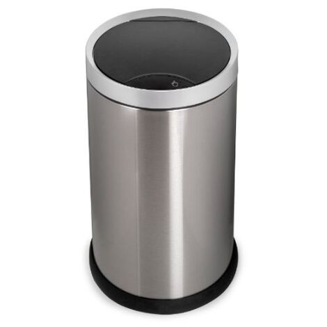 Pattumiera Rotonda Con Coperchio - 23 Litri, Grigio, Per Ufficio O Casa
