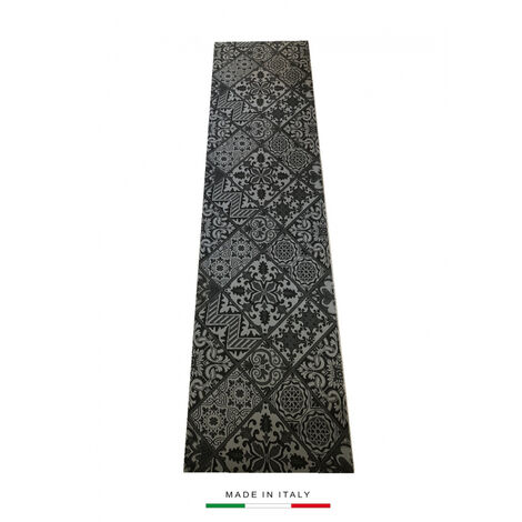 JVL Fiora Tappeto Passatoia Lavabile In Lavatrice, 50x150 Cm, Colore Grigio Peltro, Antiscivolo, Assorbe Umidità E Sporco