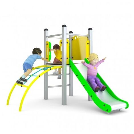 Gioco Per Parchi A Torretta Con Scivolo E Sartia Di Arrampicata 565 x 492 x H 275 cm (1/2)