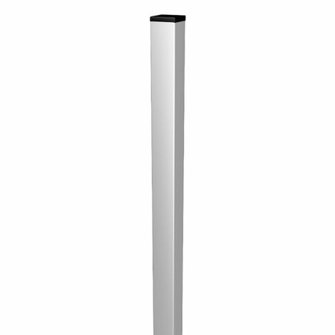 Palo Tubolare Quadro Bianco 50X50 mm - Altezza Palo 150 cm - Completo di 3 Piastrine per Fissaggio
