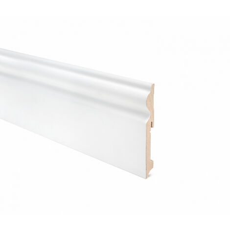 CONF. 10 PZ BATTISCOPA DUCALE MDF BIANCO VERNICIABILE MISURE