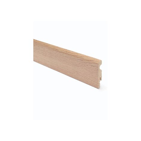 CONF. 10 PZ BATTISCOPA PASSACAVO LISCIO MDF MISURE 10X65X2400 MM FINITURA ROVERE SIENA