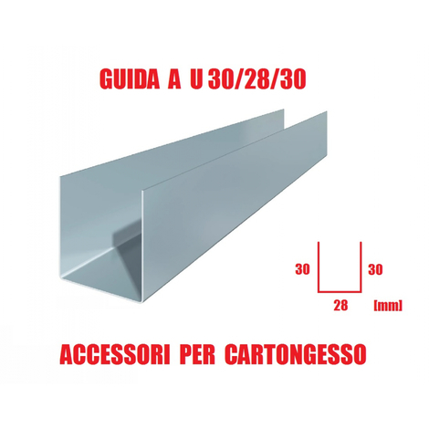 Profilo bordo per pannelli in cartongesso spessore 12,5 mm / lunghezza 2,5 m