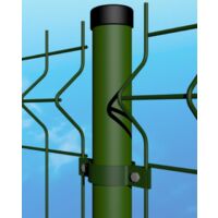 Palo Tubolare Tondo Verde Diametro 48mm - Altezza Palo 150 cm - Completo di 3 Collari per Fissaggio