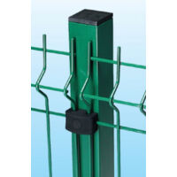 Palo Tubolare Quadro Verde 50X50 mm - Altezza Palo 200 cm - Completo di 3 Piastrine per Fissaggio