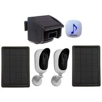 DA600 Wireless Garden & Driveway Alarm & 2 x Solar Powered Wi-fi Cameras [014-0460]