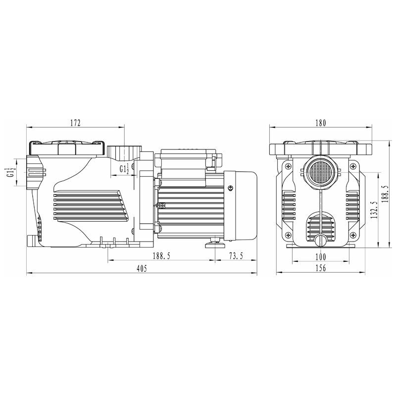 Pompe Filtration Piscine Hors Sol et Enterrée 550W 14m³/h Auto Amorçante  STEINER