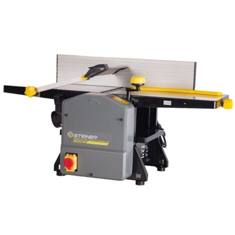 Steiner – Raboteuse-dégauchisseuse 1500W – Largeur de dégauchissage max. 254 mm – Épaisseur de rabotage max. 120 mm – Table en fonte d’aluminium