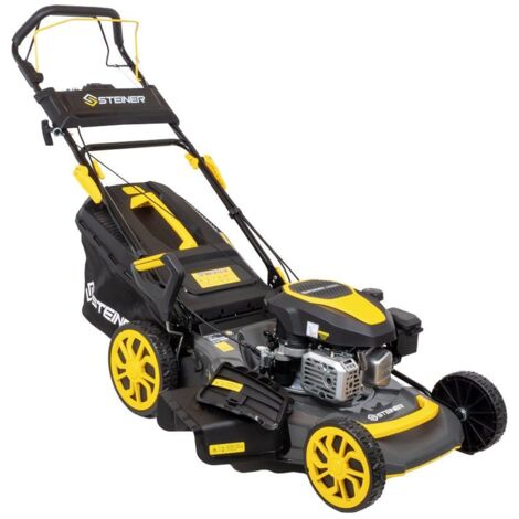 Steiner – Tondeuse thermique tractée 4 en 1 51 cm 4CV 170 cm³ – Démarrage électrique – Bac de ramassage 60 L – Réglage hauteur de coupe 25 à 75 mm
