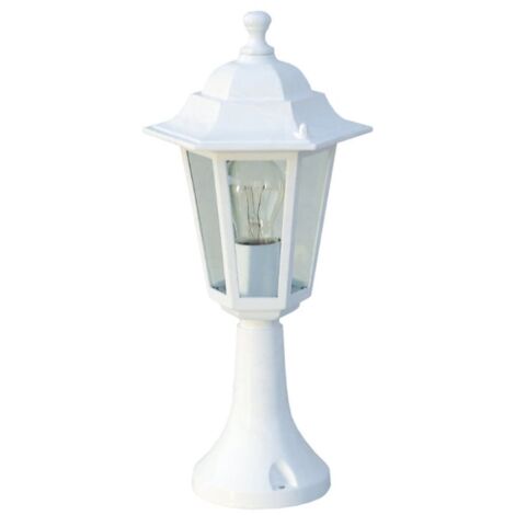 Borne Lumineuse Extérieure 60W E27 Plastique Blanc ELINA (1/2)