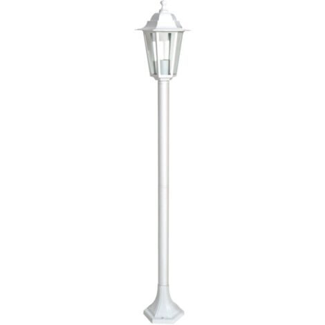 Potelet lumineux extérieur 60W E27 – Fonte d'aluminium blanc – Indice de protection IP43 – Dimensions Ø20 x 112 cm