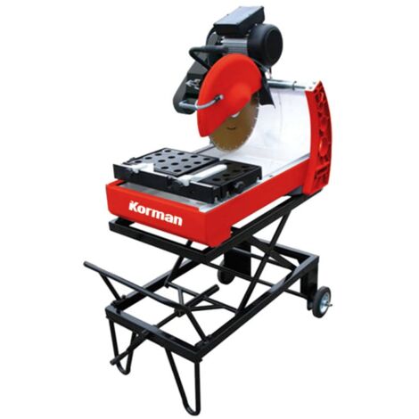Scie sur table 2000W – Disque Ø350mm – Profondeur de coupe 127mm – Châssis ajustable jusqu'à 965mm – Pompe à eau intégrée – Korman (1/3)