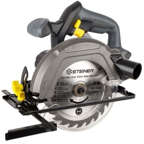Steiner – Scie circulaire sans fil 18V – Ø165mm – Vitesse 3500 tr/min – Capacité de coupe 53mm à 90° – 2 poignées ergonomiques Softgrip (1/5)