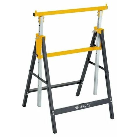 Tréteau télescopique pliable 200Kg – Hauteur réglable 80 à 130 cm – Tube carré robuste 2.5x2.5 cm – Encombrement réduit 16 cm – Feroce