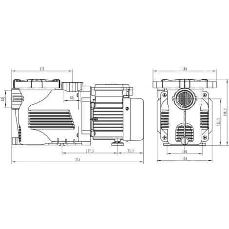 Pompe Filtration Piscine Hors Sol et Enterrée 250W - 7.5m³/h Auto Amorçante STEINER