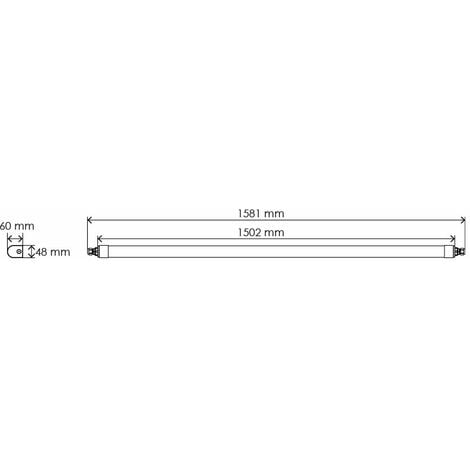 Réglette LED étanche câblage traversant 150cm 55W 4000K IP65 CREALYS