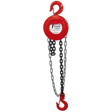 Palan à chaîne 1T – Hauteur de levage 3m – Charge max 1000kg – Crochet avec linguet de sécurité – Acier 20Mn2 – Bricolage Direct