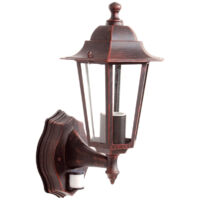 Applique Extérieure + Détecteur 60W E27 Fonte Rouille LOAN