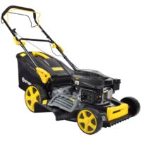 Steiner – Tondeuse thermique tractée 4 en 1 mulching 46 cm 4CV – Moteur 4 temps 144 cm³ – Hauteur de coupe réglable 25-75 mm – Bac de ramassage 62L