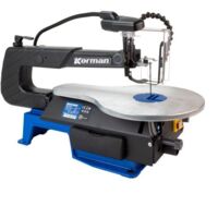 Scie à chantourner 120W pour bois et métal – Profondeur de coupe 406mm – Inclinaison 0 à 45° – Système de soufflerie intégré – Korman