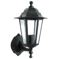 Applique extérieure vintage en fonte d'aluminium noire 60W E27 – IP43 – Pour éclairage allée et terrasse – Dimensions 18x33xØ22cm