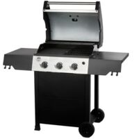 Barbecue à gaz 3 brûleurs – Double surface de cuisson grill et plancha – Thermomètre intégré – Pour 5 à 8 convives – Roster