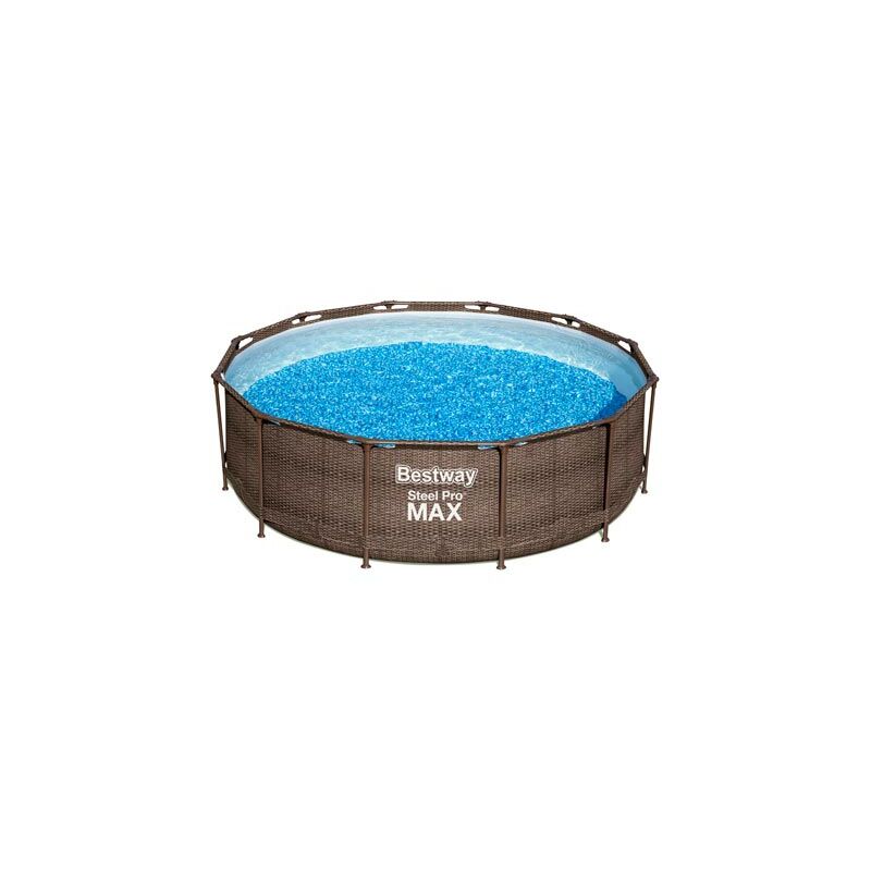 PISCINA DESMONTABLE REDONDA STEEL PRO MAX RATAN 91.50 L DEPURADORA CARTUCHO TIPO II