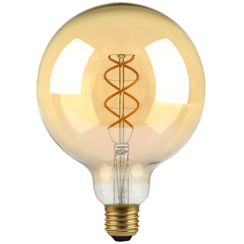 Lampadina LED - Moderno vetro fumé - 4W - E27 - G125 - Dimmerabile  Temperatura di Colore Ambra