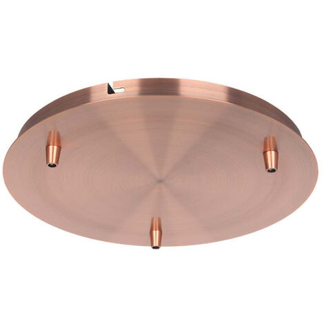 V-TAC Rosone per Lampadario in Acciaio d:300h:25mm con 3 Fori Colore Rame