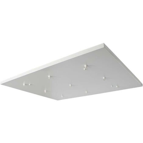 V-TAC Rosone per Lampadario in Acciaio Rettangolare 80060020mm con 9 Fori Colore Bianco opaco
