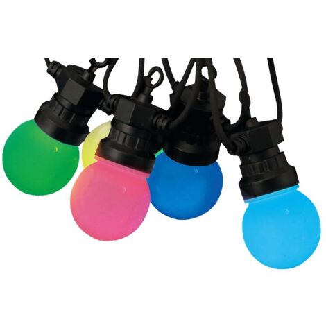 Kit ghirlanda luminosa per esterni 10 metri + 10 lampadine LED E27 1W