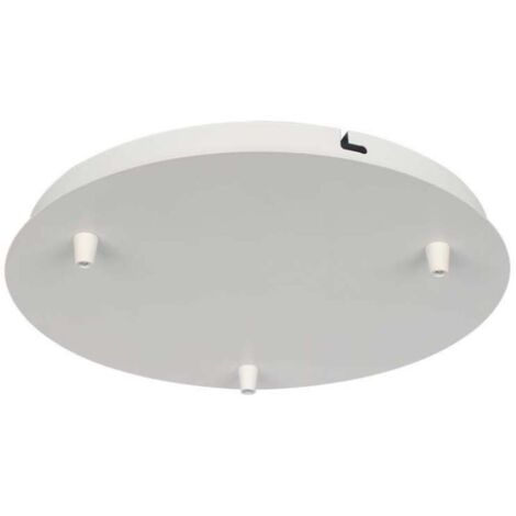 V-TAC Rosone per Lampadario in Acciaio d:300h:25mm con 3 Fori Colore Bianco Opaco