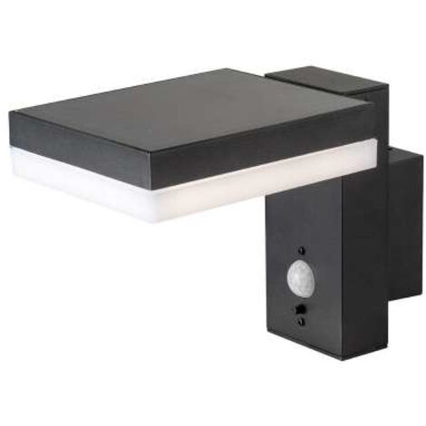 V-TAC Lampada LED 5.5W Pannello Solare e Sensore PIR Corpo Nero Bianco Caldo IP44